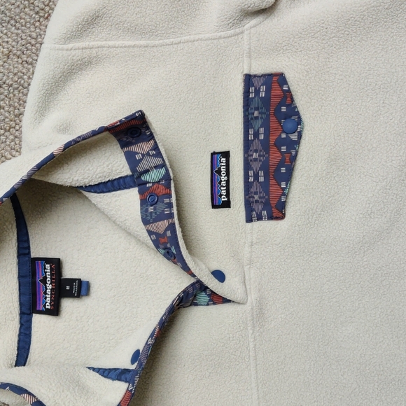 Patagonia Sweaters - Patagonia women's Snap-T Synchilla fleece pullover sweater, Aztec collar, Medium